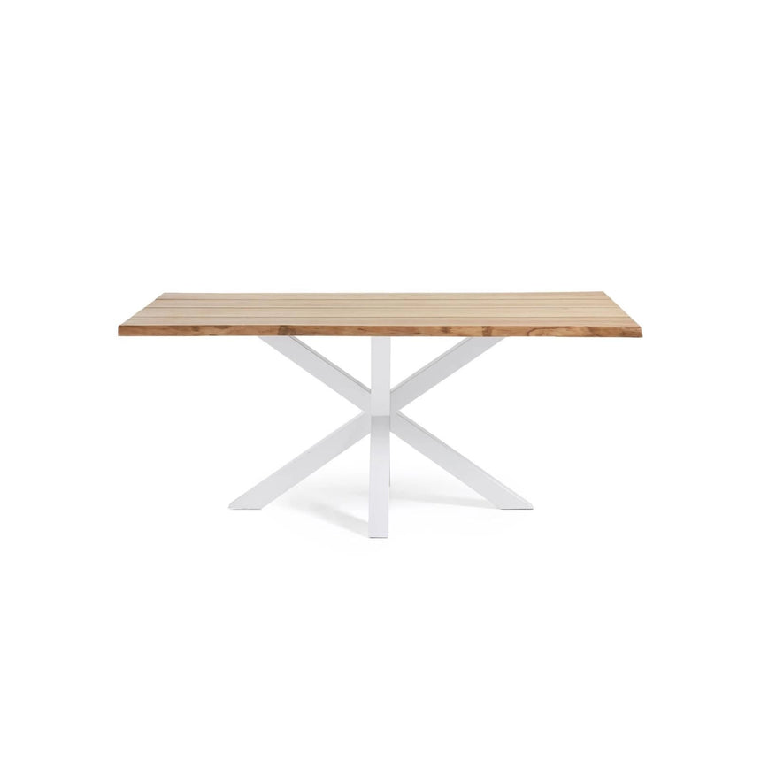Argo Tisch Eichenfurnier mit natürlichem Finish Stahlbeine mit weißem Finish 160 x 90 cm von Kave Home – Bild 3