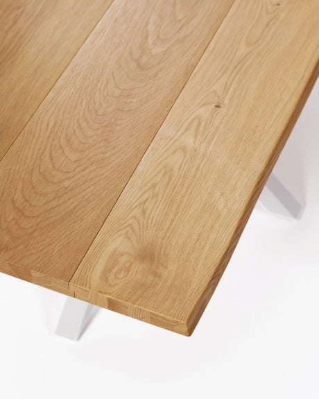 Argo Tisch Eichenfurnier mit natürlichem Finish Stahlbeine mit weißem Finish 160 x 90 cm von Kave Home – Bild 5