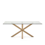 Argo Tisch aus Glas und Stahlbeine in Holzoptik 200 x 100 cm von Kave Home – Bild 4