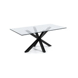 Argo Tisch aus Glas und Stahlbeine mit schwarzem Finish 200 x 100 cm von Kave Home – Bild 1