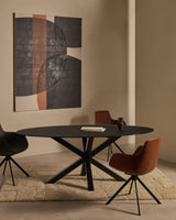 Argo Tisch aus schwarzem Glas mit schwarzen Stahlbeinen Ø 200 x 100 cm von Kave Home – Bild 2
