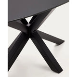 Argo Tisch aus schwarzem Glas mit schwarzen Stahlbeinen Ø 200 x 100 cm von Kave Home – Bild 9