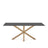 Argo Tisch aus schwarzem Glas und Stahlbeinen mit Holzoptik 200 x 100 cm von Kave Home – Bild 1