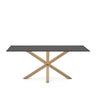 Argo Tisch aus schwarzem Glas und Stahlbeinen mit Holzoptik 200 x 100 cm von Kave Home – Bild 1