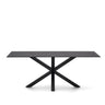 Argo Tisch aus schwarzem Glas und schwarzen Stahlbeinen 200 x 100 cm von Kave Home – Bild 1