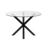 Argo runder Tisch aus Glas und Stahlbeine mit schwarzem Finish Ø 119 cm von Kave Home – Bild 4