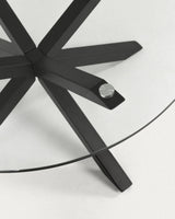 Argo runder Tisch aus Glas und Stahlbeine mit schwarzem Finish Ø 119 cm von Kave Home – Bild 5