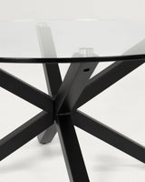 Argo runder Tisch aus Glas und Stahlbeine mit schwarzem Finish Ø 119 cm von Kave Home – Bild 6