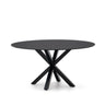 Argo runder Tisch aus schwarzem Glas mit schwarzen Stahlbeinen Ø 150 cm von Kave Home – Bild 1
