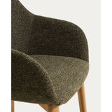 Armlehnenstuhl Meila mit grüner Chenille und Beinen aus massivem Eschenholz mit naturfarbenem Finish  von Kave Home – Bild 10