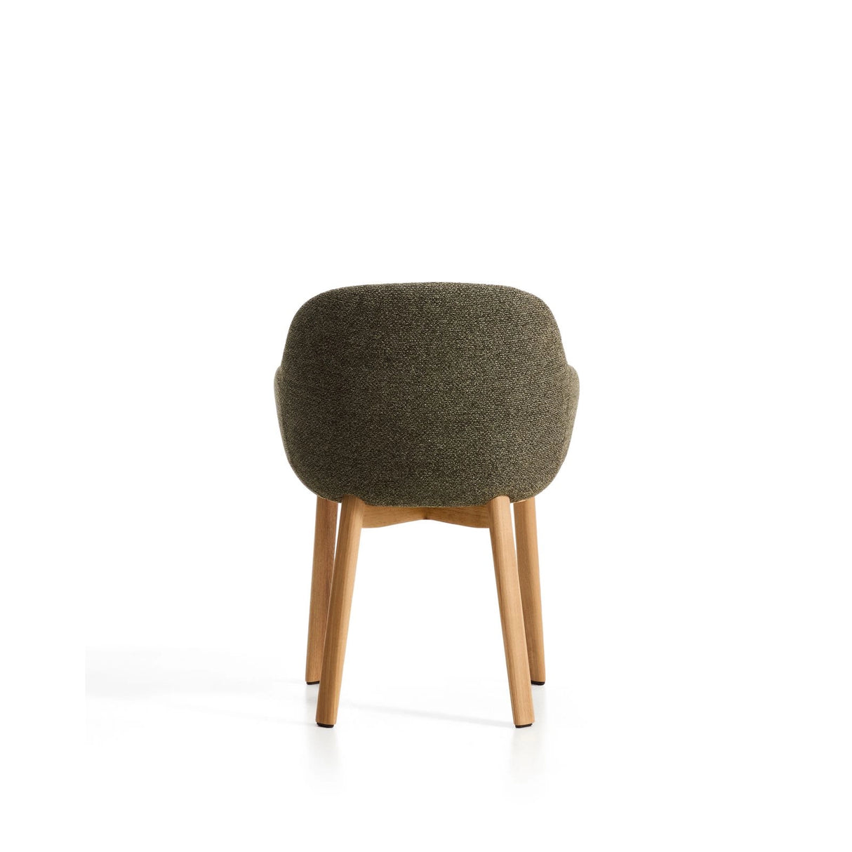 Armlehnenstuhl Meila mit grüner Chenille und Beinen aus massivem Eschenholz mit naturfarbenem Finish  von Kave Home – Bild 7