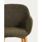 Armlehnenstuhl Meila mit grüner Chenille und Beinen aus massivem Eschenholz mit naturfarbenem Finish  von Kave Home – Bild 8
