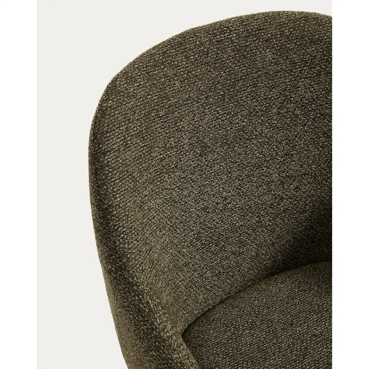 Armlehnenstuhl Meila mit grüner Chenille und Beinen aus massivem Eschenholz mit naturfarbenem Finish  von Kave Home – Bild 9