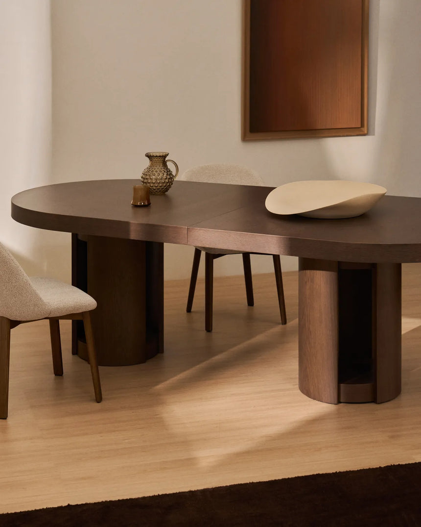 Artis ausziehbarer ovaler Tisch aus Massivholz und Eichenfurnier, FSC 100%, 240 (290) x 110 cm von Kave Home – Bild 2