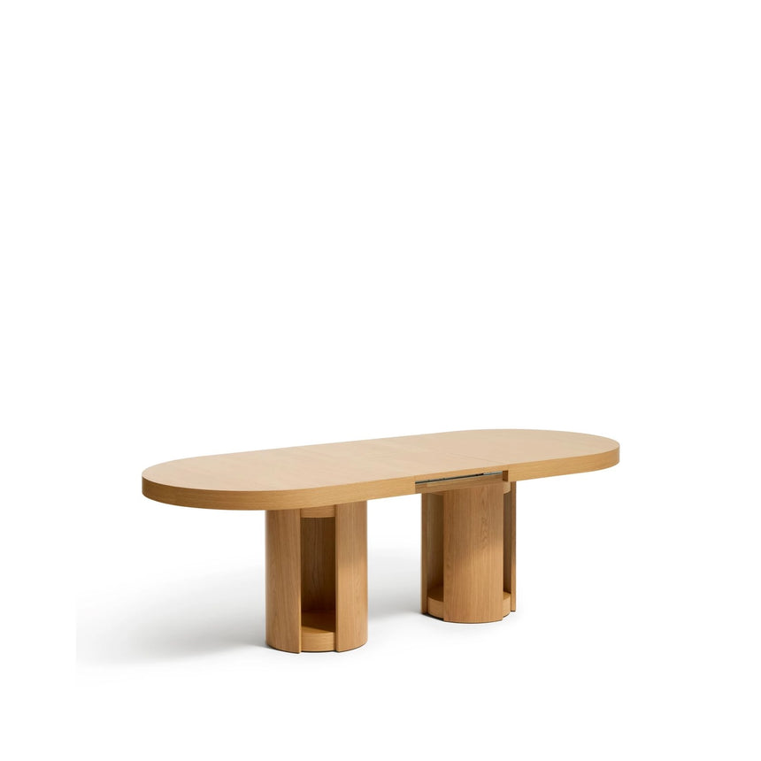 Artis ausziehbarer ovaler Tisch aus Massivholz und Eichenfurnier mit natürlichem Finish, FSC 100%, 190 (240) x 100 cm von Kave Home – Bild 1
