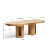 Artis ausziehbarer ovaler Tisch aus Massivholz und Eichenfurnier mit natürlichem Finish, FSC 100%, 240 (290) x 110 cm von Kave Home – Bild 3