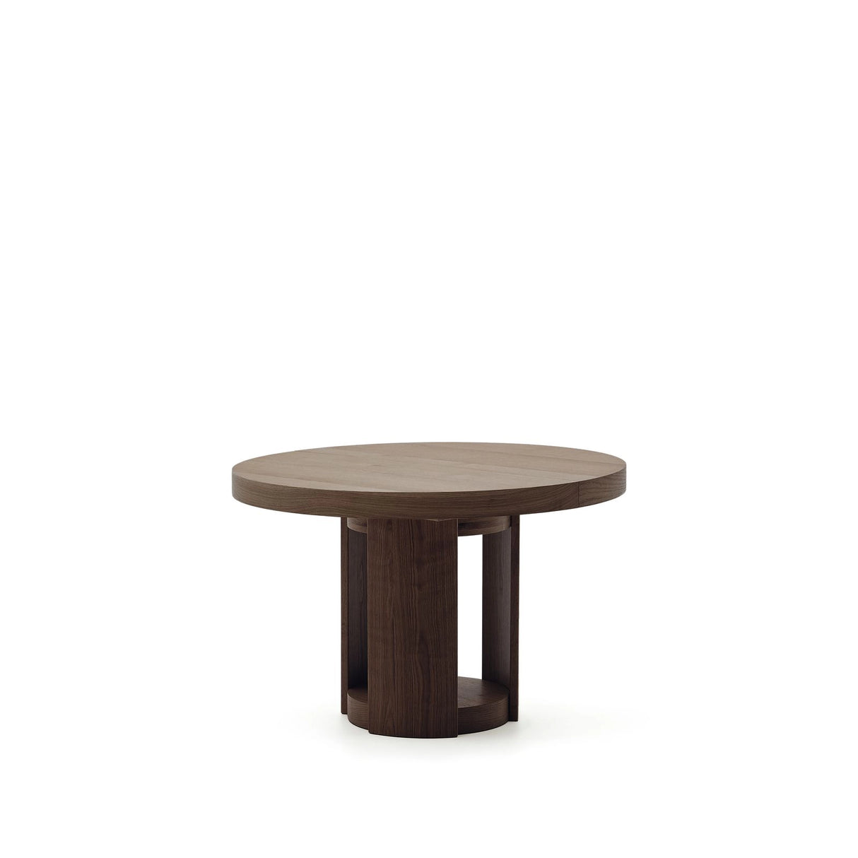 Artis ausziehbarer runder Tisch aus Massivholz und Eichenfurnier mit Walnuss-Finish, FSC 100%, 120 (170) x 80 cm von Kave Home – Bild 1