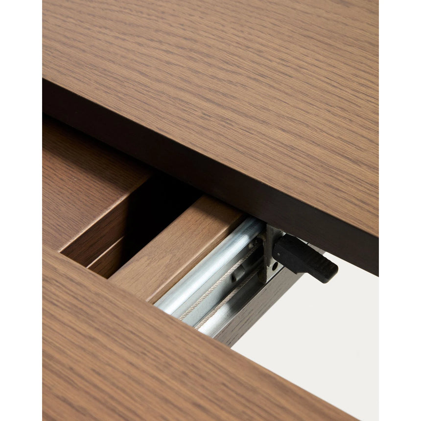Artis ausziehbarer runder Tisch aus Massivholz und Eichenfurnier mit Walnuss-Finish, FSC 100%, 120 (170) x 80 cm von Kave Home – Bild 11