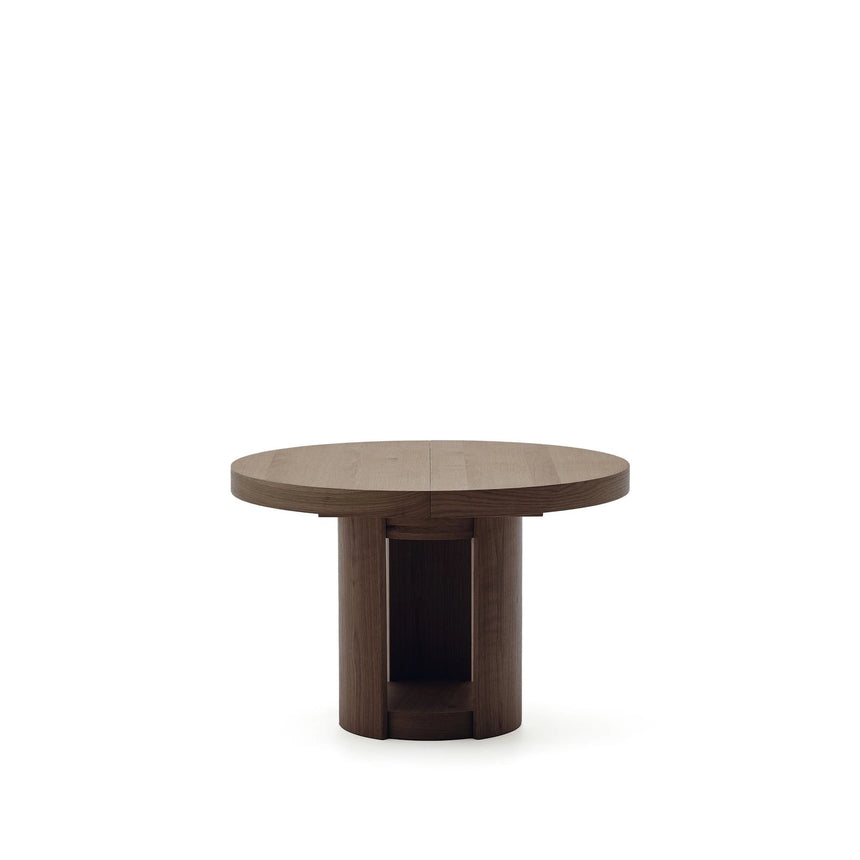 Artis ausziehbarer runder Tisch aus Massivholz und Eichenfurnier mit Walnuss-Finish, FSC 100%, 120 (170) x 80 cm von Kave Home – Bild 6
