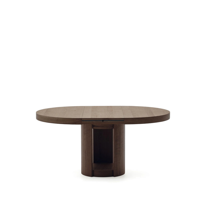 Artis ausziehbarer runder Tisch aus Massivholz und Eichenfurnier mit Walnuss-Finish, FSC 100%, 120 (170) x 80 cm von Kave Home – Bild 7