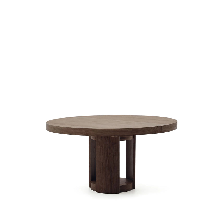 Artis ausziehbarer runder Tisch aus Massivholz und Eichenfurnier mit Walnuss-Finish, FSC 100%, 150 (200) x 80 cm von Kave Home – Bild 1