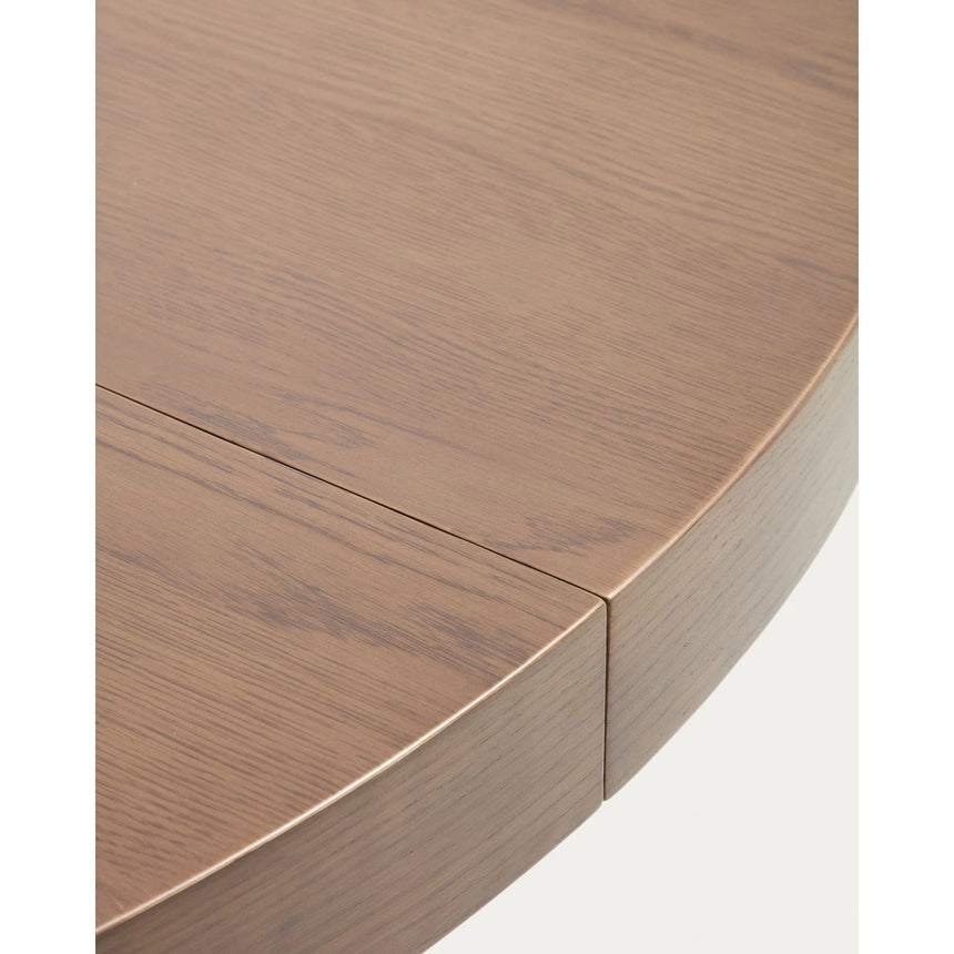 Artis ausziehbarer runder Tisch aus Massivholz und Eichenfurnier mit Walnuss-Finish, FSC 100%, 150 (200) x 80 cm von Kave Home – Bild 10