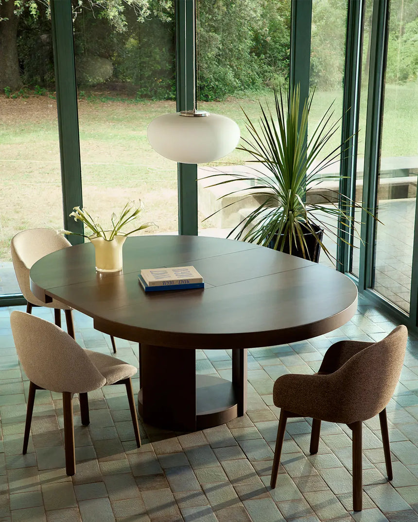 Artis ausziehbarer runder Tisch aus Massivholz und Eichenfurnier mit Walnuss-Finish, FSC 100%, 150 (200) x 80 cm von Kave Home – Bild 3