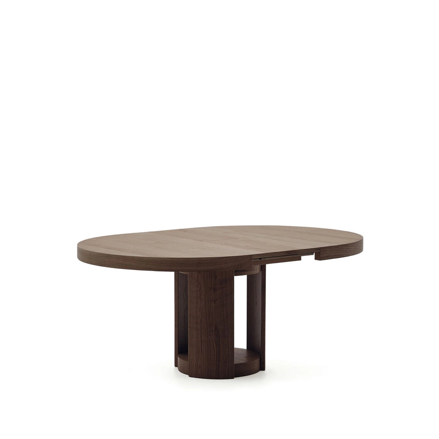 Artis ausziehbarer runder Tisch aus Massivholz und Eichenfurnier mit Walnuss-Finish, FSC 100%, 150 (200) x 80 cm von Kave Home – Bild 6