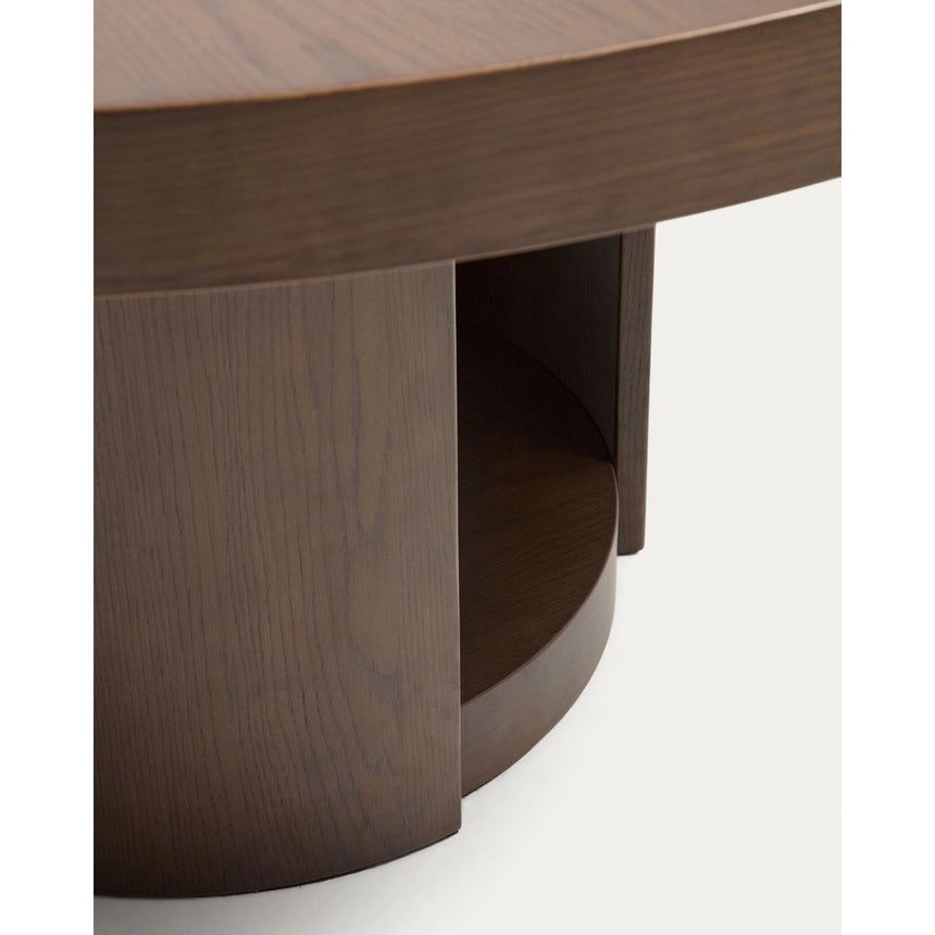 Artis ausziehbarer runder Tisch aus Massivholz und Eichenfurnier mit Walnuss-Finish, FSC 100%, 150 (200) x 80 cm von Kave Home – Bild 9