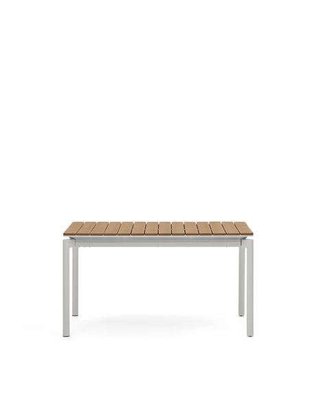 Ausziehbarer Outdoor-Tisch Canyelles aus Polyholz und Aluminium, hellgrau 140 (200) x 90 cm von Kave Home – Produktbild 1