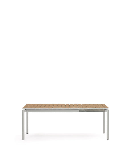 Ausziehbarer Outdoor-Tisch Canyelles aus Polyholz und Aluminium, hellgrau 140 (200) x 90 cm von Kave Home – Produktbild 5