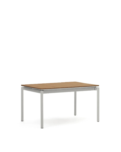 Ausziehbarer Outdoor-Tisch Canyelles aus Polyholz und Aluminium, hellgrau 140 (200) x 90 cm von Kave Home – Produktbild 6