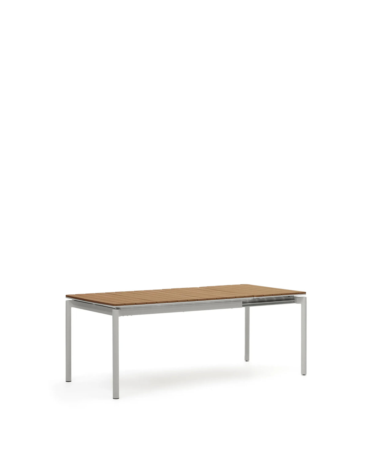 Ausziehbarer Outdoor-Tisch Canyelles aus Polyholz und Aluminium, hellgrau 140 (200) x 90 cm von Kave Home – Produktbild 7