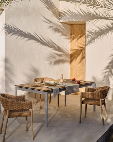 Ausziehbarer Outdoor-Tisch Canyelles aus Polyholz und Aluminium, hellgrau 180 (240) x 100 cm von Kave Home – Produktbild 2