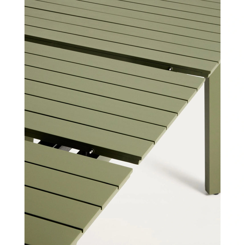 Ausziehbarer Outdoor-Tisch Izola aus Aluminium mit grünem Finish 185 (235) x 100 cm von Kave Home – Bild 6