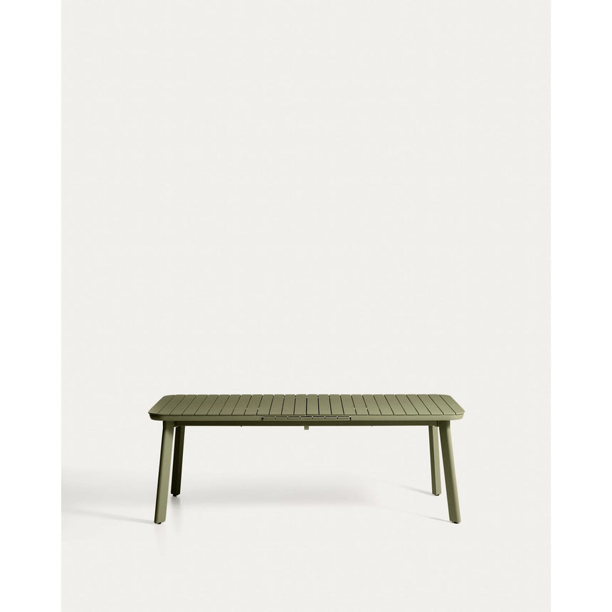 Ausziehbarer Outdoor-Tisch Izola aus Aluminium mit grünem Finish 220 (280) x 100 cm von Kave Home – Bild 1