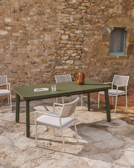 Ausziehbarer Outdoor-Tisch Izola aus Aluminium mit grünem Finish 220 (280) x 100 cm von Kave Home – Bild 2