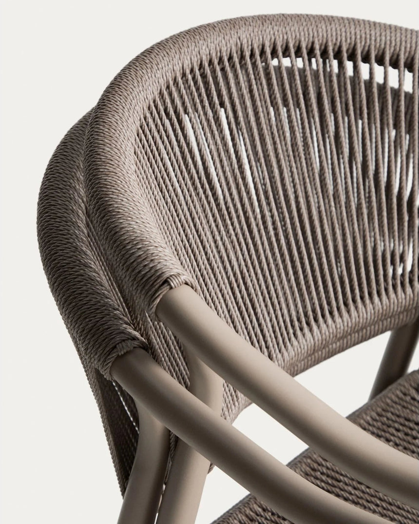 Ausziehtisch Brela aus Aluminium und 6 Stapelstühle Livadia aus Aluminium und Kunststoffseil, 205 (287) x 100 cm von Kave Home – Bild 2
