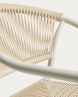 Ausziehtisch Brela aus Aluminium und 6 Stapelstühle Livadia aus Aluminium und ecrufarbenem Kunststoffseil, 205 (287) x 100 cm von Kave Home – Bild 3