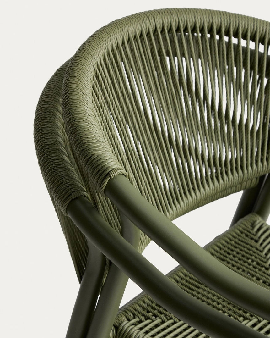 Ausziehtisch Brela aus Aluminium und 6 Stapelstühle Livadia aus Aluminium und grünem Kunststoffseil, 205 (287) x 100 cm von Kave Home – Bild 2