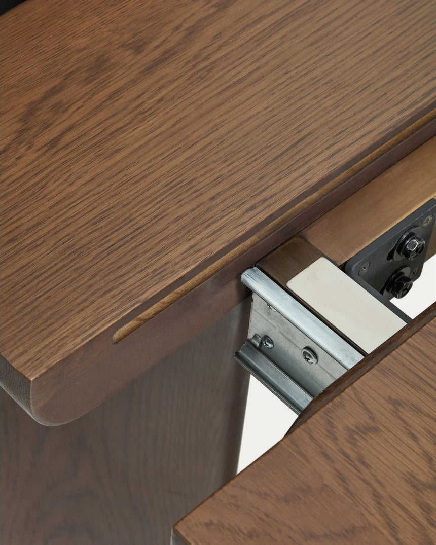 Ausziehtisch Jondal aus massivem Eichenholz und Eichenfurnier mit Nussbaumfinish, FSC 100 %, 200 (286) x 100 cm von Kave Home – Bild 10
