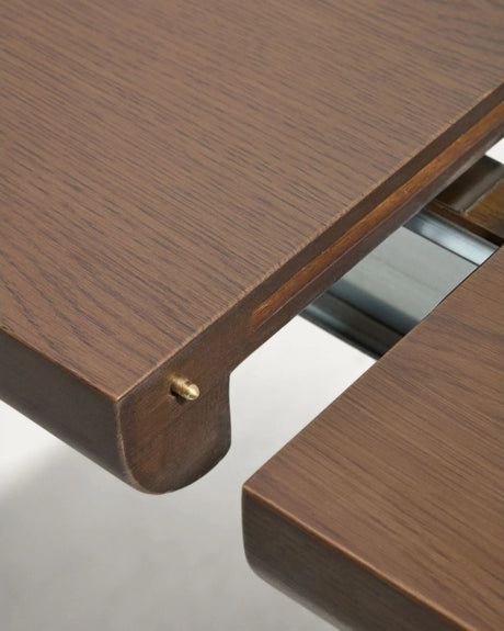 Ausziehtisch Jondal aus massivem Eichenholz und Eichenfurnier mit Nussbaumfinish, FSC 100 %, 240 (320) x 100 cm von Kave Home – Bild 8