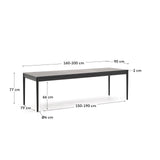 Ausziehtisch Lenon aus Eichenfurnier 160(200)x90 cm FSC Mix Credit von Kave Home – Bild 4