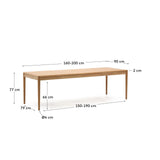 Ausziehtisch Lenon aus Eichenfurnier Naturfarbend 160(200)x90 cm FSC MIX Credit von Kave Home – Bild 6