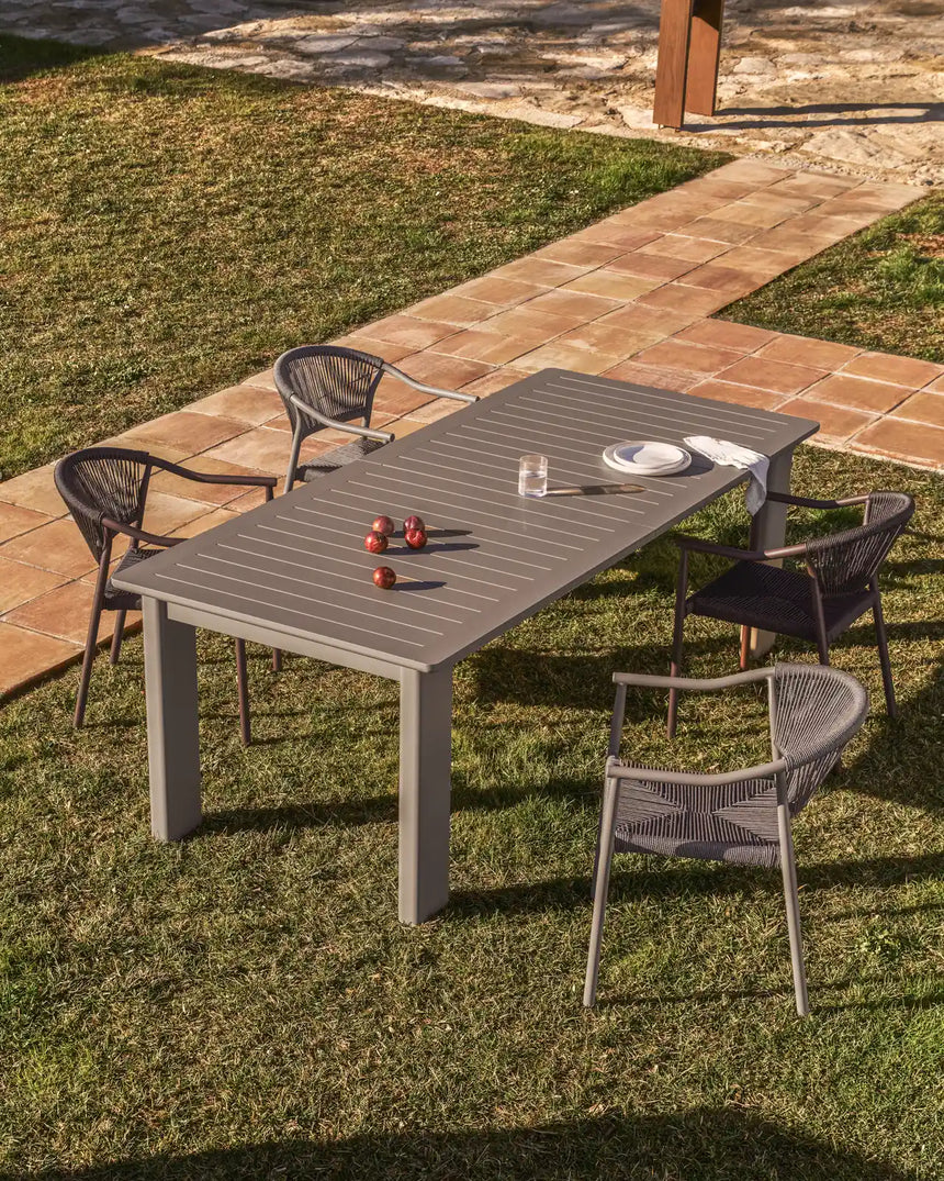 Ausziehtisch Livorno aus Aluminium in Taupe 233(350) x 100 cm von Kave Home – Bild 3