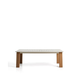 Ausziehtisch Livorno aus écrufarbenem Aluminium mit Beinen in Holzoptik 233 (350) x 100 cm von Kave Home – Bild 1