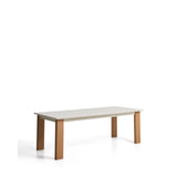 Ausziehtisch Livorno aus écrufarbenem Aluminium mit Beinen in Holzoptik 233 (350) x 100 cm von Kave Home – Bild 5