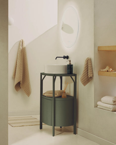 Badezimmermöbel Arely mit Stahlgestell und grün lackiertem MDF, 60 x 40 cm von Kave Home – Produktbild 2