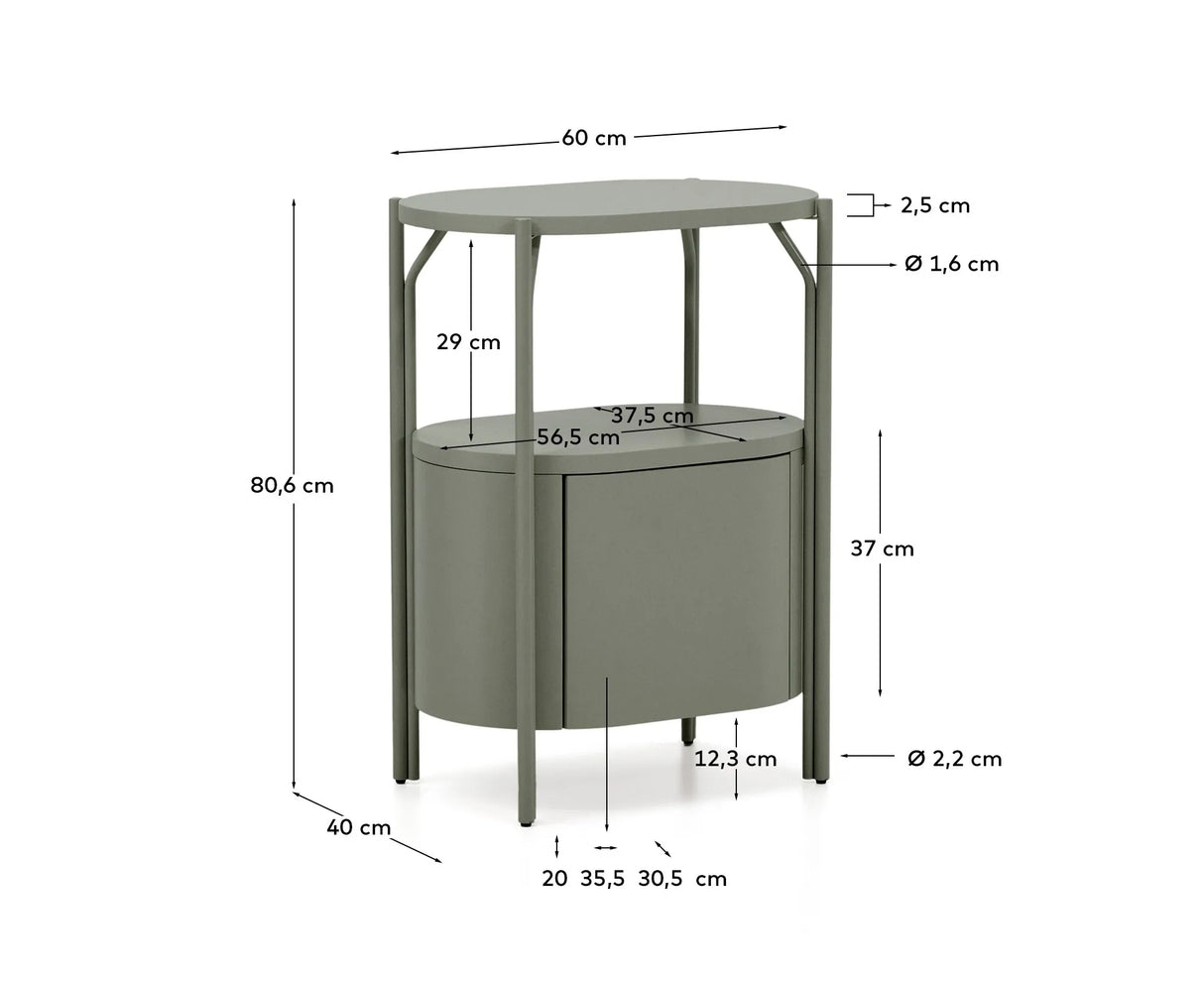 Badezimmermöbel Arely mit Stahlgestell und grün lackiertem MDF, 60 x 40 cm von Kave Home – Produktbild 5