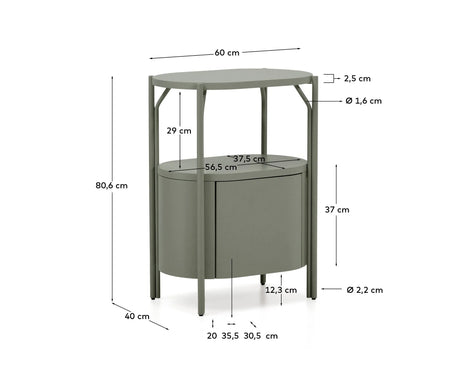 Badezimmermöbel Arely mit Stahlgestell und grün lackiertem MDF, 60 x 40 cm von Kave Home – Produktbild 5